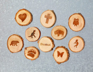 Momadic Etched Natural Wood Cookie Magnets